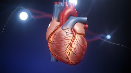 3D Render of the Human Heart and Circulatory System