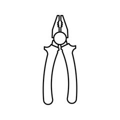  pliers tool icon white on backround