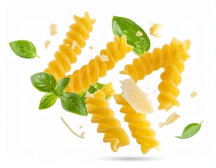 set of pasta isolated