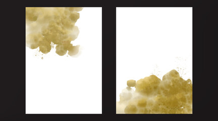 Green watercolor vector splash card, expressive for background