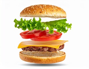 hamburger isolated on white