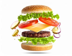 hamburger on a white background