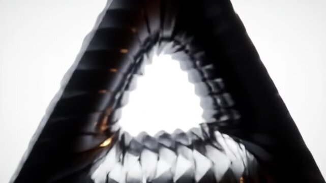 Rotating Penrose Triangle 3D Model on White Background