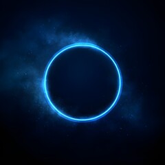 Glowing Blue Circle With Cosmic Dust Effect ring neon