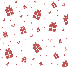 Gift Box and Heart Pattern &ndash; Minimal Christmas Present Background