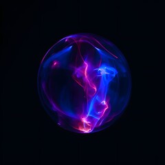 Glowing Sphere With Swirling Blue And Pink Energy abstract