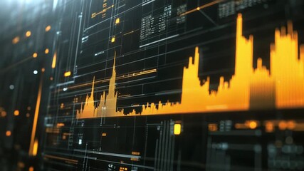 Digital financial analytics displaying data charts on screen - Powered by Adobe