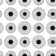 Floral monochrome pattern seamless