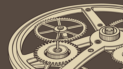 Mechanical Gear Illustration.