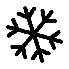 Black Snowflake Doodle Illustration With Transparent Background Simple Geometric Shape Icon For Winter Season And Christmas Celebration