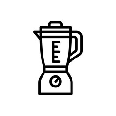 Black Outline Icon Of A Kitchen Blender With Measurement Markings On A Transparent Background