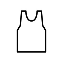 Black Outline Icon of a White Tank Top Shirt on a Transparent Background