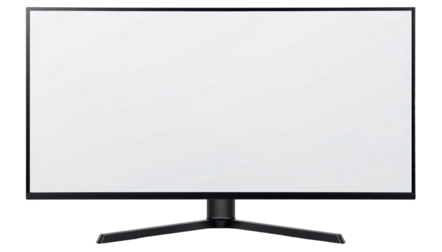 Blank Modern Widescreen Monitor Display Minimalistic Design Technology Indoor Front View Digital Concept