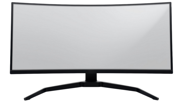Curved Monitor Display Home Office Technology Product Modern Environment Front View A Modern Black Aesthetic
