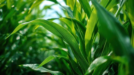 Obraz premium Close-up of Corn Leaves