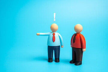 The boss fires the employee. Concept of dismissal, layoffs, and job loss. Materials on HR decisions, corporate restructuring, crisis management, workplace conflicts. Career risks, leadership authority