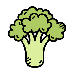 Hand Drawn Doodle of a Fresh Broccoli Florets Isolated on Transparent Background Vibrant Green Vegetable Icon Symbolizing Healthy Eating and Vitamin C