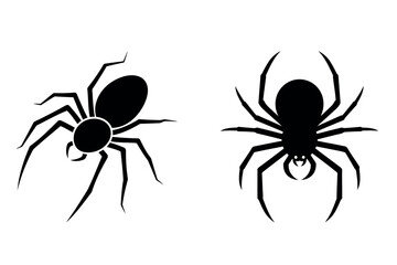 Vector icon two spider silhouettes, perfect for halloween designs