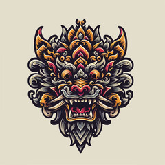 Fototapeta premium Vector illustration of barong head