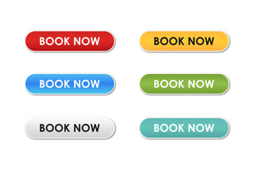 Fototapeta premium Book now button vector llustration