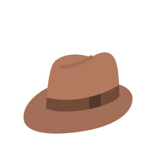 Brown Fedora Hat With Dark Ribbon Detail A Classic Stylish Accessory For Men With A Transparent Background