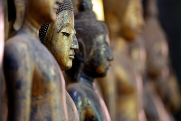 Wat Visounnarath buddhist temple. Wooden Buddha ( calling for the rain position ).  17 th - 18 th...