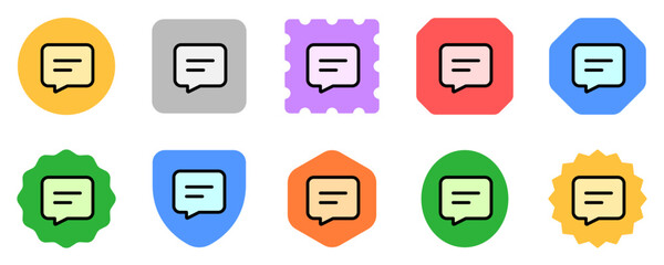 Vector text message icon. Black, white background. Perfect for app and web interfaces, infographics, presentations, marketing, etc.