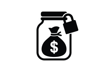 Secure money jar icon symbolizing financial safety and savings protection