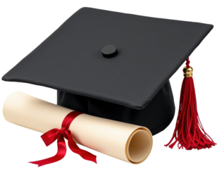 Graduation Celebration University Campus Graduation Cap and Diploma Festive Atmosphere Close-Up View Academic Achievement