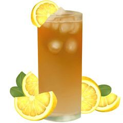 Iced Tea with Lemon Illustration