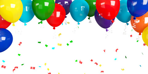 colorful balloons in 3d redering isolated on white © Kstock