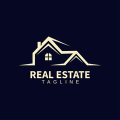 Modern Real Estate Branding Logo, Home Property Logo Vector, Minimal House Symbol Template
