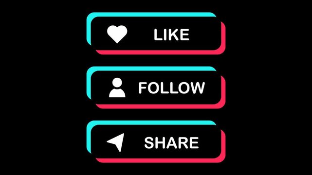 Colorful social media buttons for user engagement and interaction