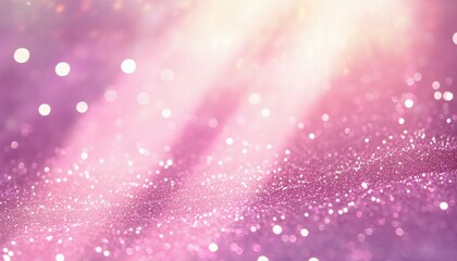 The image shows a pink glitter texture with blurred lights creating a bokeh effect and a soft, bright glow.