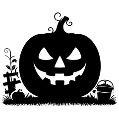 halloween pumpkin on black background