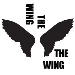 Black pixel vector illustration of a  eagle bird wing symbol icon