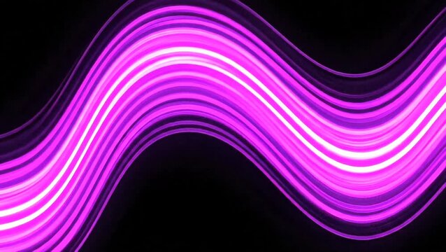Abstract glowing purple wave on black background