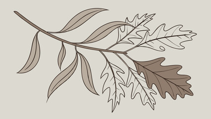 Branch with leaves illustration.