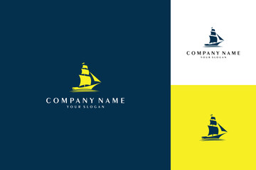 Elegant Sailing Ship Logo Design for Maritime Business Branding. © Wahyu