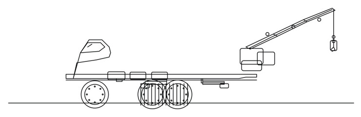 Crane Truck Unique Vector – Heavy Lifting Vehicle Icon, Construction Equipment Silhouette, and Industrial Transport Illustration
