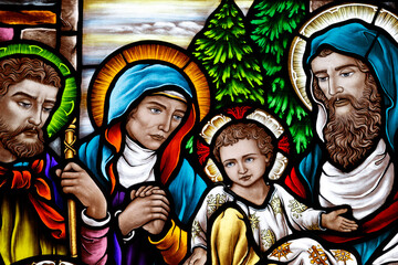 St Anthony of Padua Church.  Stained glass.  The Presentation of Jesus at the Temple.  Vung Tau....