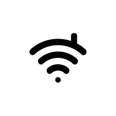 Modern wifi signal icon with a subtle house shape for smart home connectivity