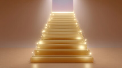 Ethereal Stairs Leading to Light with Sparkles and Soft Glow in a Dreamlike Setting