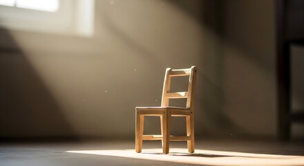 Illustration Of Empty Chair Under Gentle Light Memory And Loss