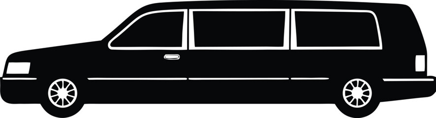 Obraz premium limo car illustration, stretch sedan symbol 