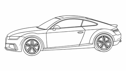 Outline of a sleek coupe sports vehicle.
