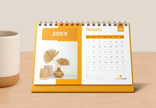 Minimal Desk Calendar 2026 Design Layout