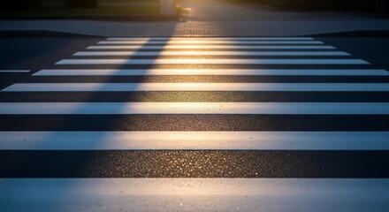 Minimalist Scene Sunlight On Road Stripes Hope Concept