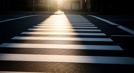 Aesthetic Photo Gentle Light On Quiet Empty Crosswalk