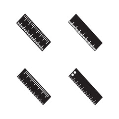Straight Ruler Drawing Instrument Icons